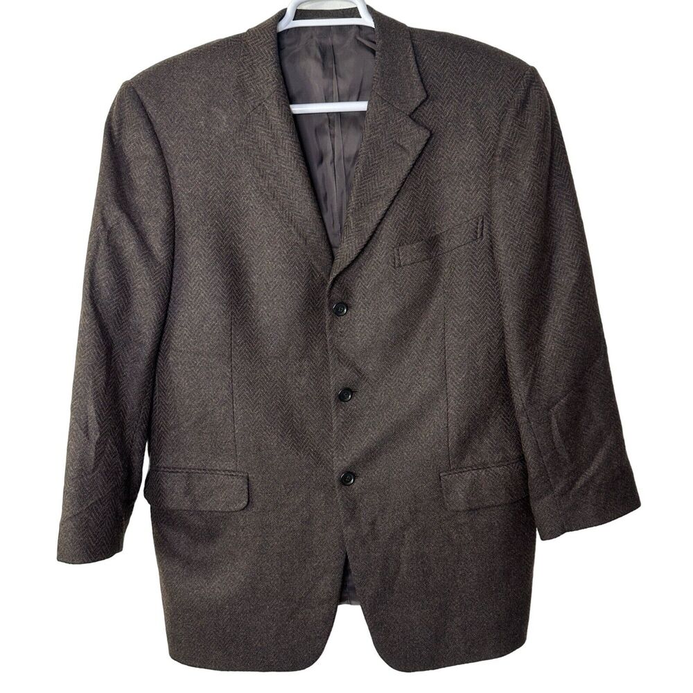 Ermenegildo Zegna Men's 44 US‎ 54 EU Soft Brown Cashmere Blend 3 Button Blazer